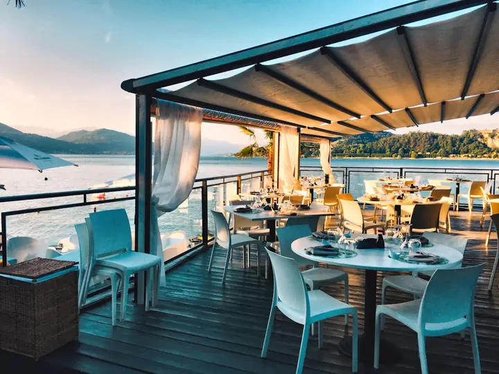 Outdoor terrace tables